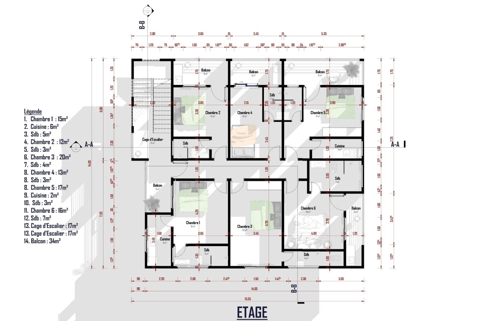 Plan étage duplex Mme MATSIOE